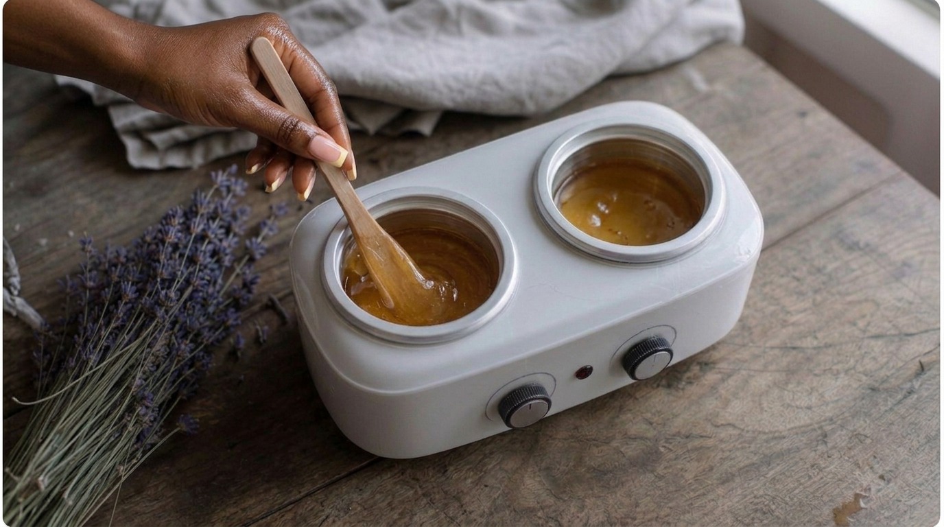 Warm wax in the treatment room